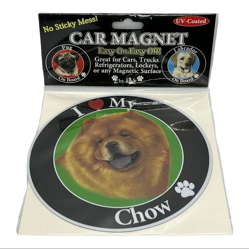 I Love My (Dog) Car or Fridge Circular Magnet - New ~ Great Gift